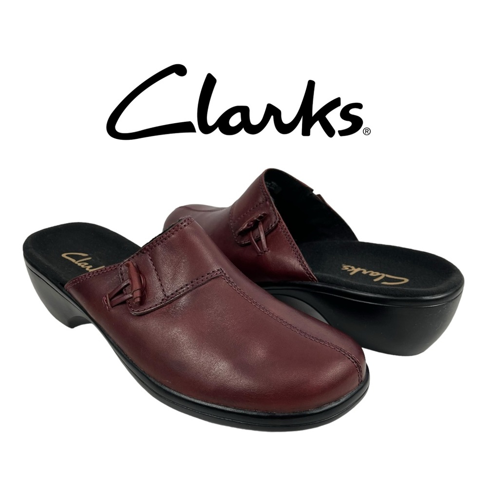 Clarks | Women’s 6M | Burgundy Mule Clogs‎ Slip-On Shoe